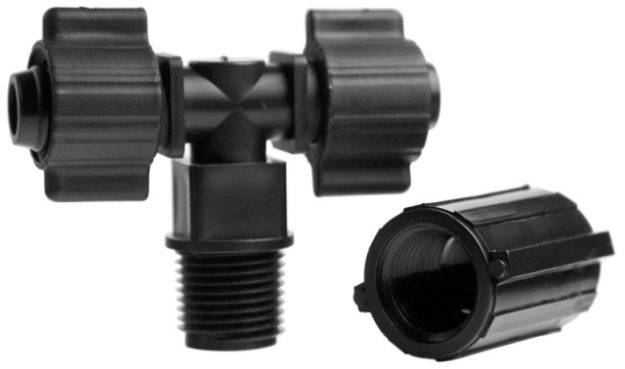 Picture of 1/2" PVC Tee to 1/2 Poly w/Coupling