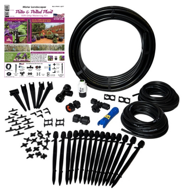 Picture of Patio & Potted Plant 50' Drip Watering Kit W/15 New Adj Drippers