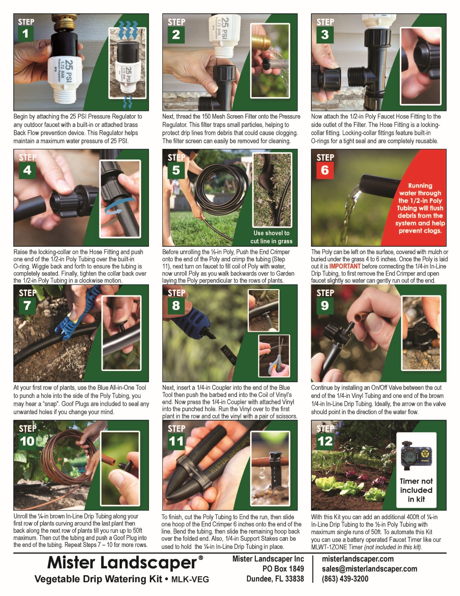Picture of Vegetable Garden Drip Kit-12 in Spacing